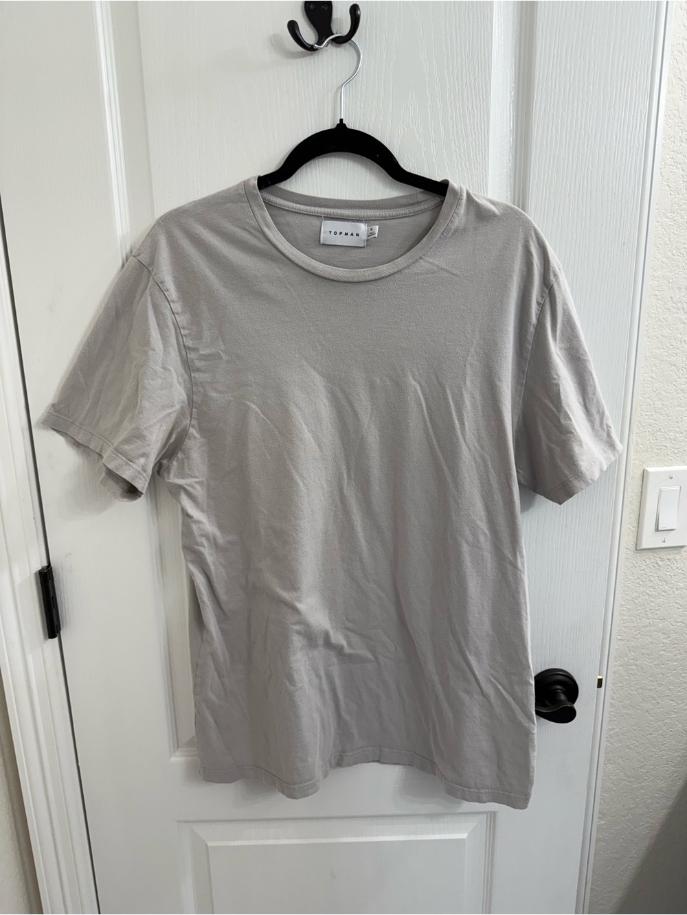 Topman Short Sleeve Crewneck T-Shirt in Light Gray Men’s Size XL